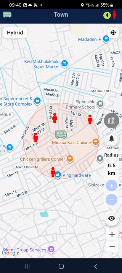 TECVO TAXI app screen 1