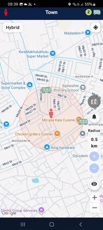 TECVO TAXI app screen 2